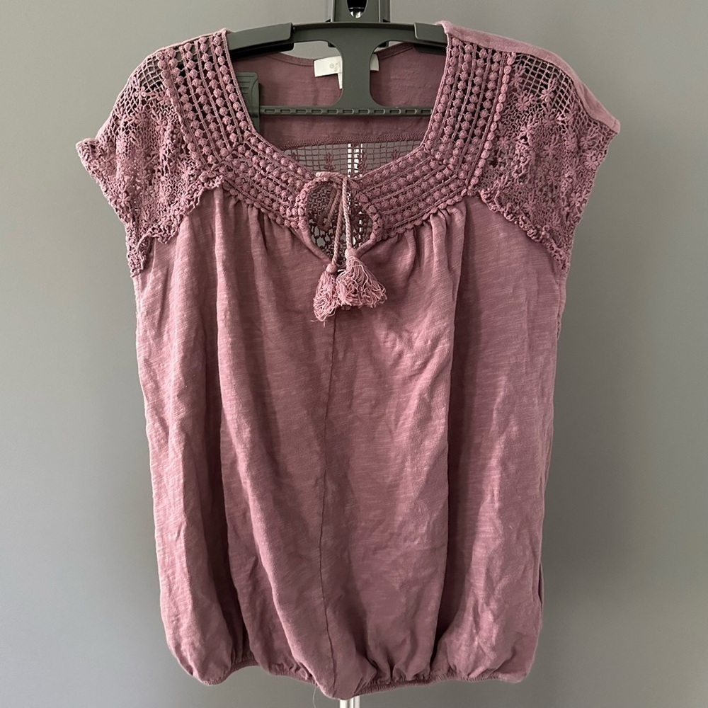 Anthropologie eri + ali Embroidered Boho Shirt